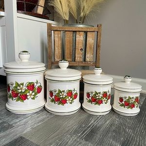 Sears and Roebuck Country Kitchen Strawberry Fields Canisters